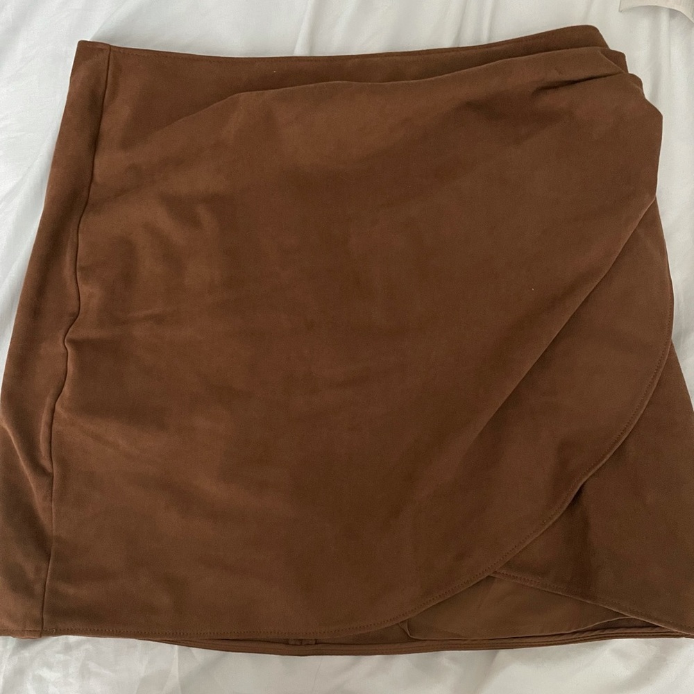 Abercrombie & Fitch Chocolate Brown Suede-Look Mini Skirt